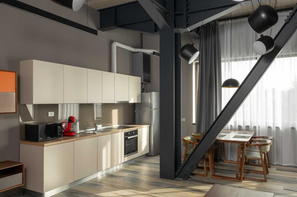 Bucatarie a unui aparthotel modern de la ArtHomes